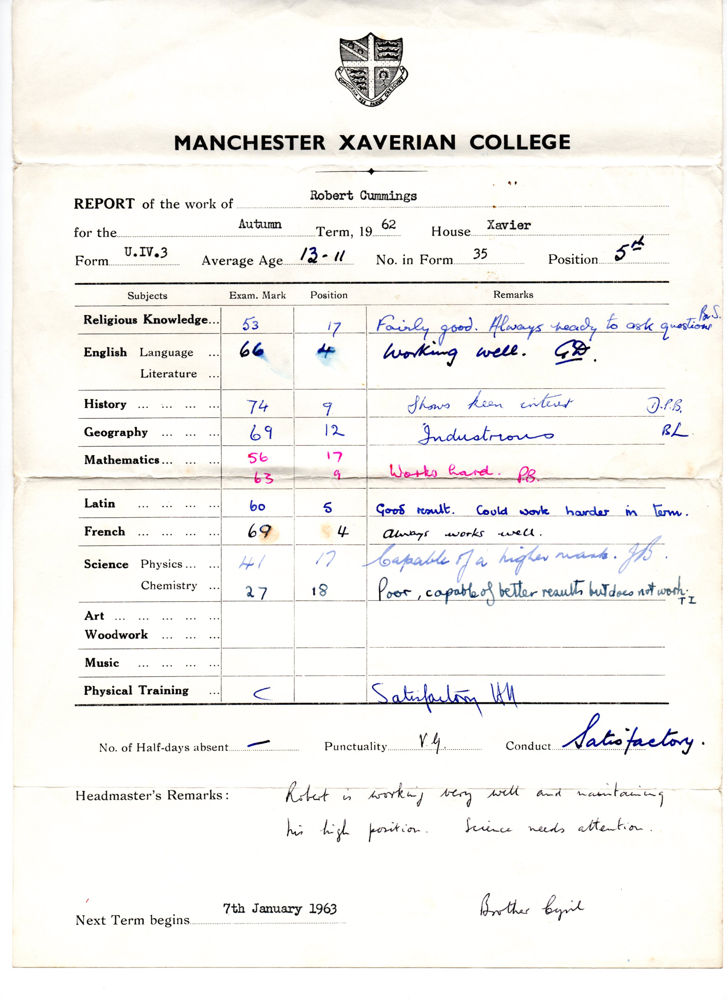 Class Report - Bob Cummings